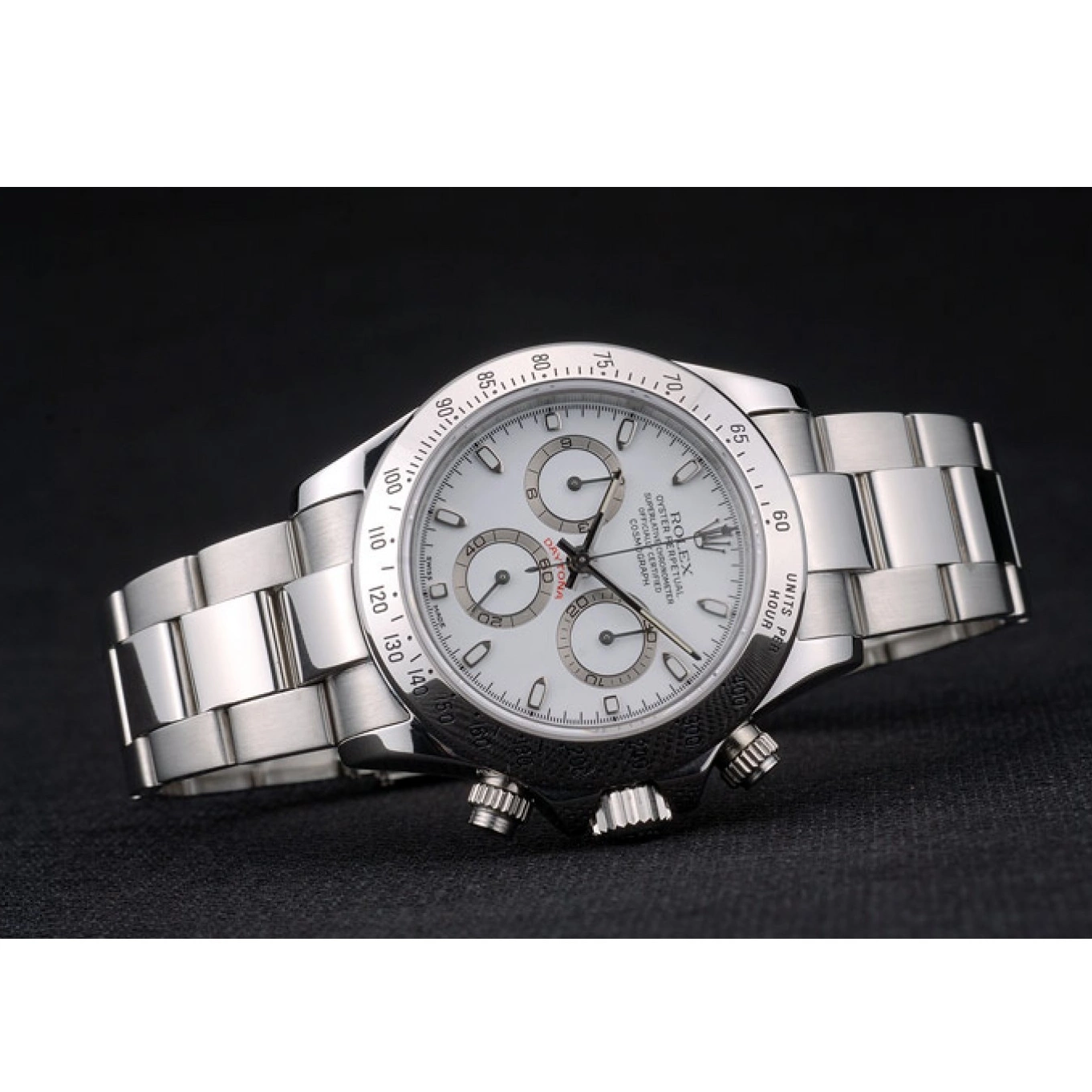 Aaa replica 80297 White Steel Daytona Rolex Swiss Bracelet Stainless Dial 0627